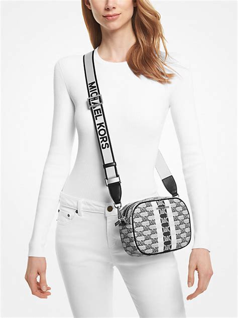 michael kors jet set travel small logo stripe crossbody bag|michael kors jet set item.